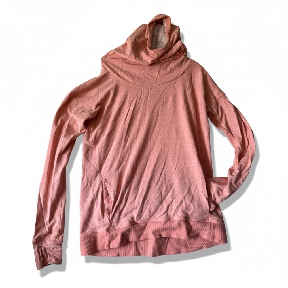 Lululemon Stress Less Hoodie Pockets Cowl Hood Lightweight Terry Stretch Top 8 - Picture 2 of 16